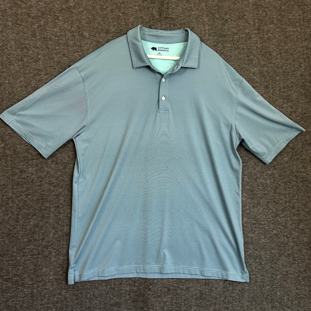 Onward Reserve Polo Shirt Mens XXL Light Blue‎ Golf Stretch Performance Stretch